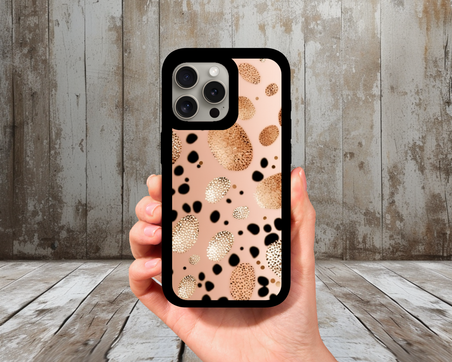 Blush + Gold Speckle iPhone Case (Light Glitter Insert)