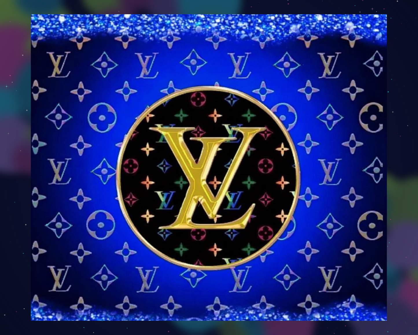 20 oz. Stainless Steel Tumbler Dk. Blue & Gold Glam (Physical Sublimation Print) - GLAM 002