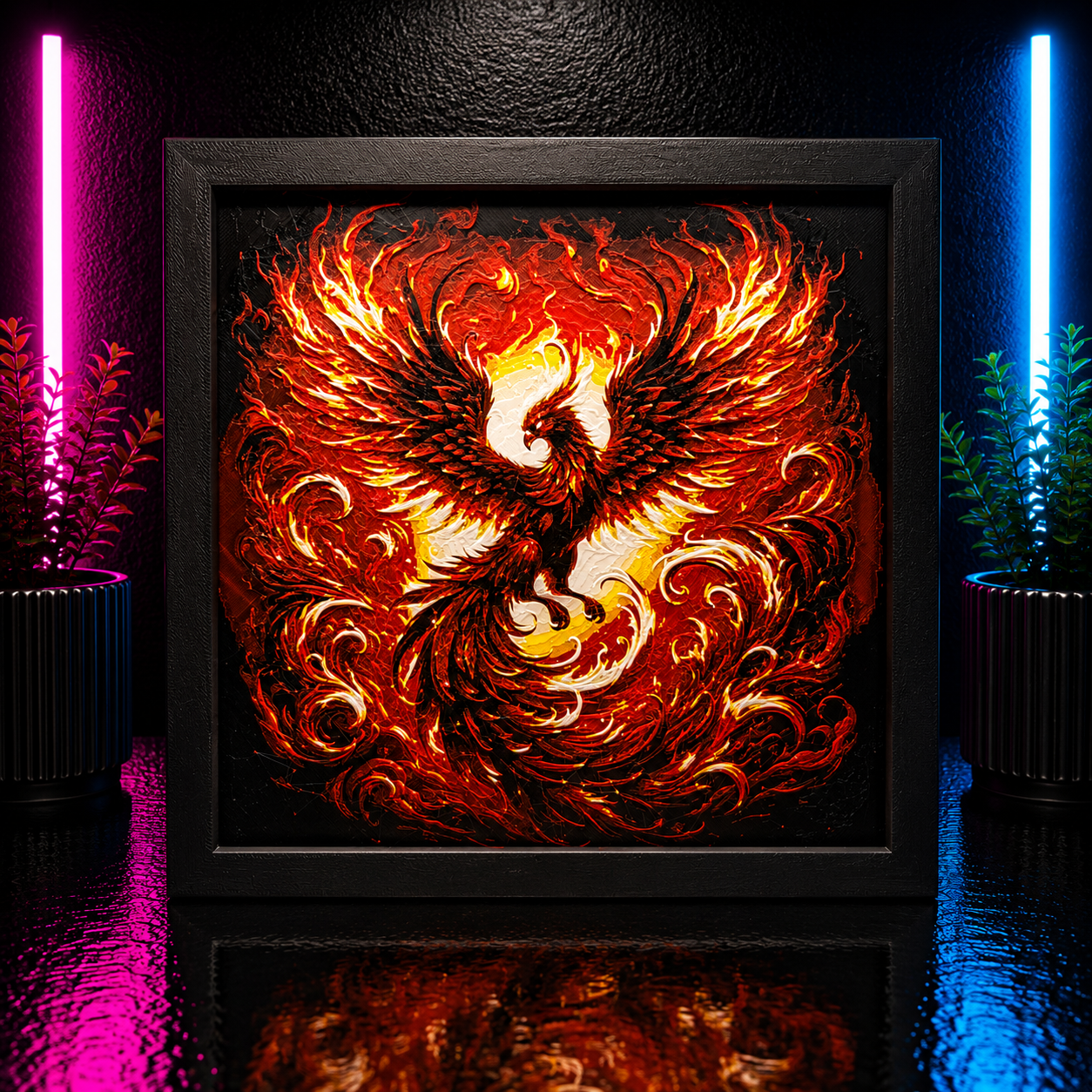 Phoenix Rising Wall Art | Fire Phoenix Fantasy Home Decor