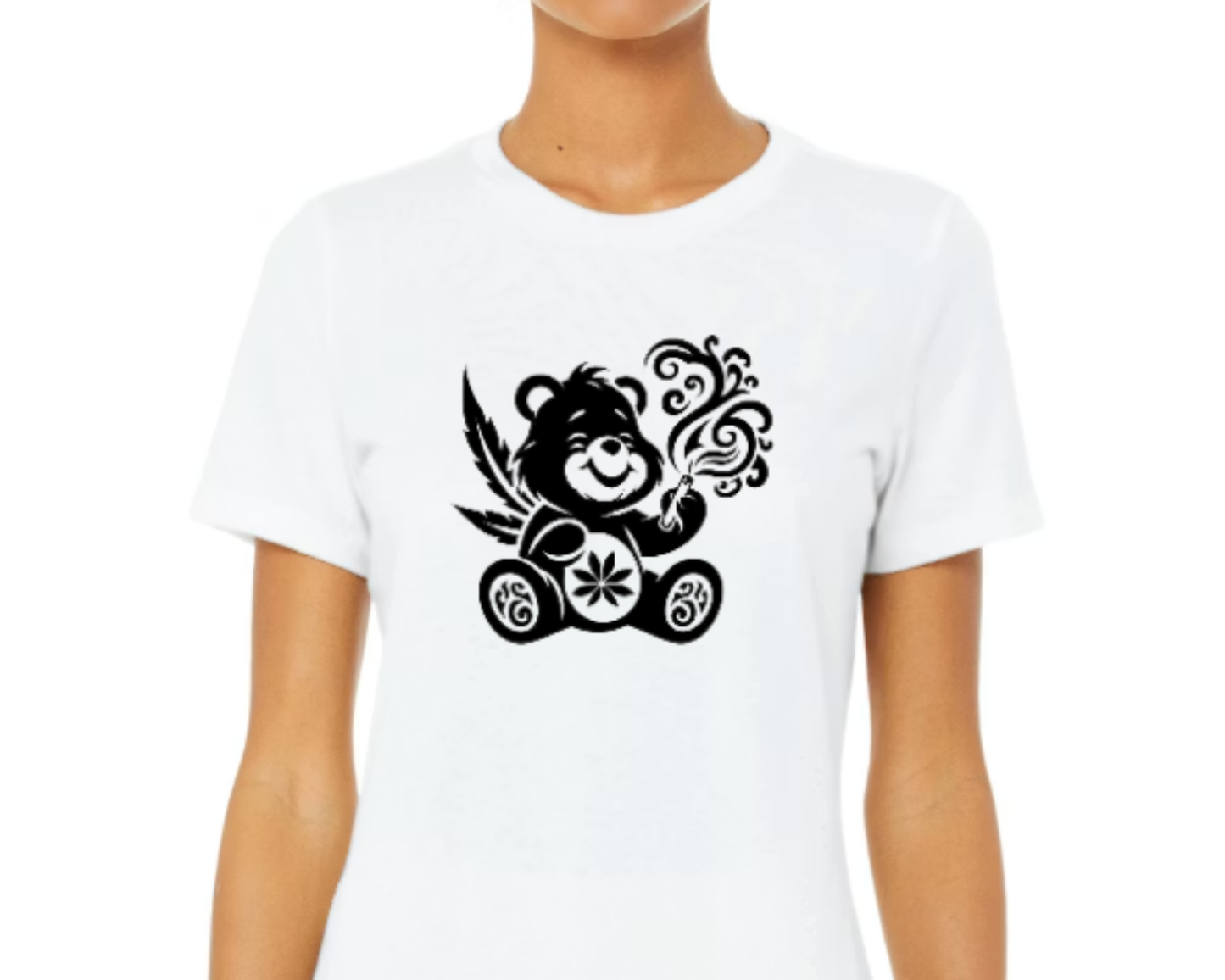 Funny Edgy Teddy Bear Women's Graphic T-Shirt – Cute Rebel Bear Graphic Tee