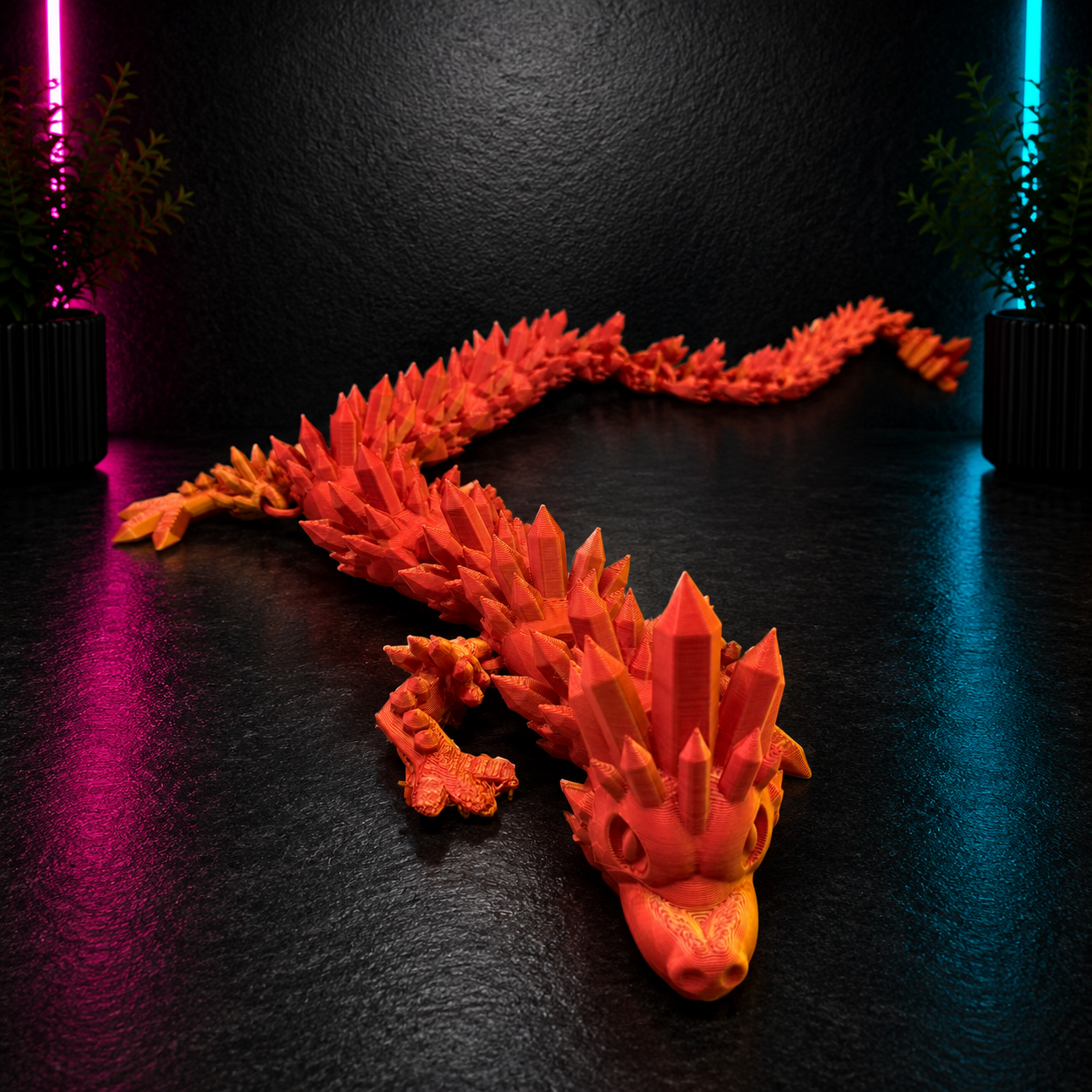 Articulated crystal dragon fantasy collectible handmade by Chaotic Glow Studio