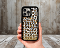 Leopard + Gold Stars iPhone Case (Light Glitter Insert)