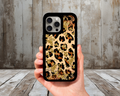 Gold Glitter Leopard iPhone Case (Light Glitter Insert)