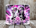 20 oz Gemini Twins Stainless Steel Tumbler – Neon Zodiac Goddess Art (Lid + Straw)