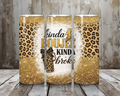20 oz Kinda Boujee Kinda Broke Leopard Glitter Stainless Steel Tumbler – Lid + Stainless Steel Straw