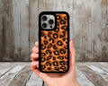 Bronze Leopard Print iPhone Case (Light Glitter Insert)