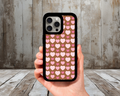 Pink Hearts Pattern iPhone Case (Light Glitter Insert)