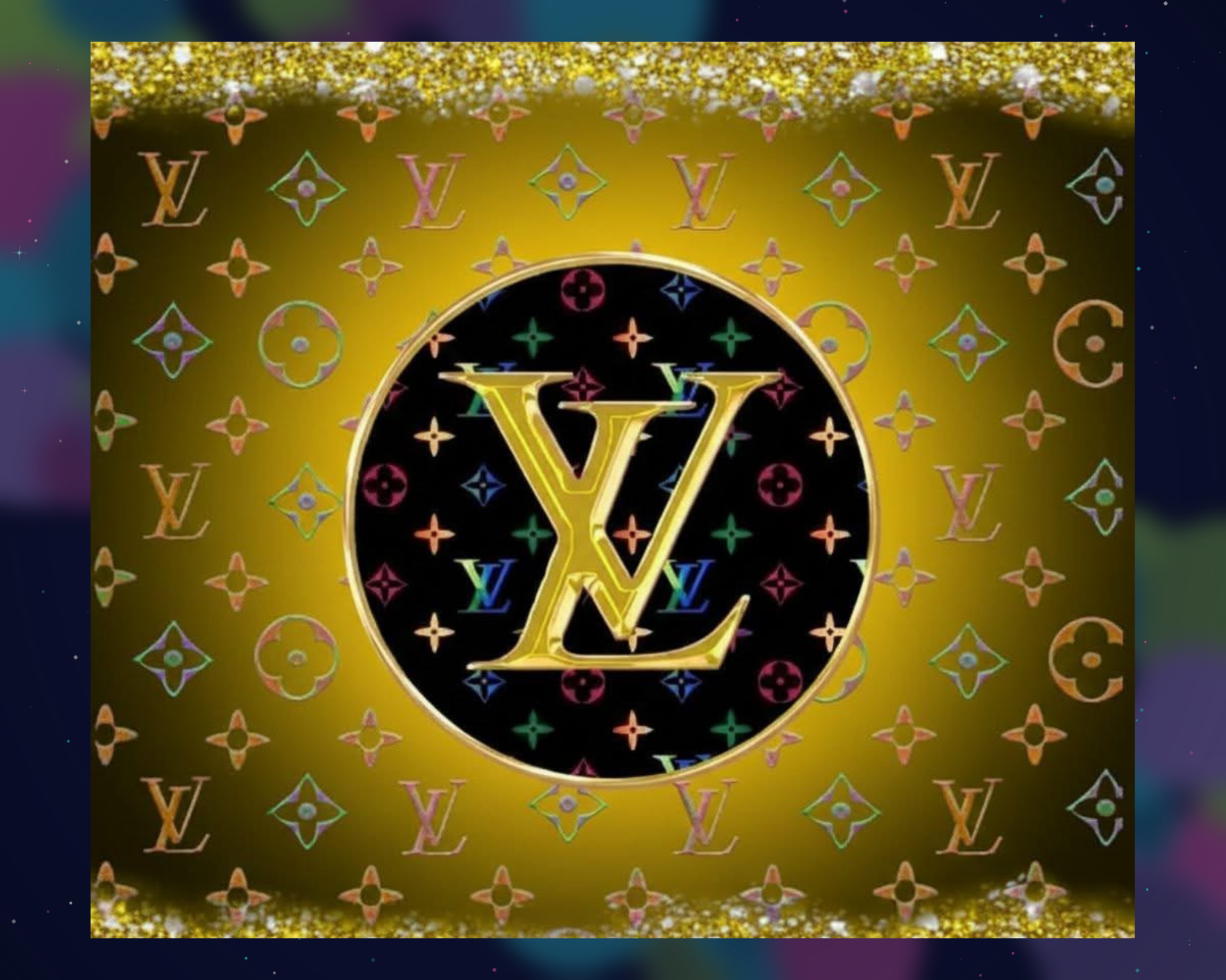 20 oz. Stainless Steel Tumbler Yellow & Gold Glam (Physical Sublimation Print) - GLAM 004