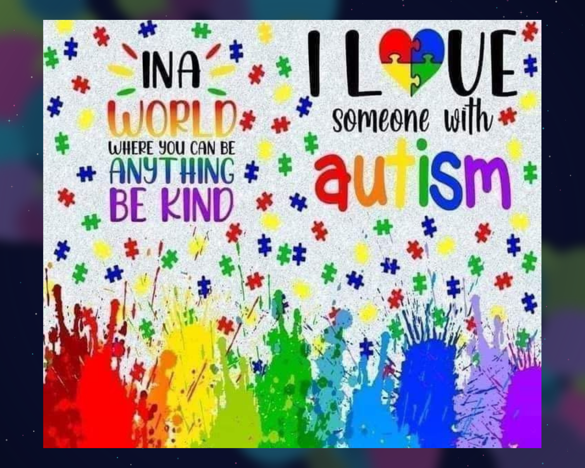 20 oz. Stainless Steel Tumbler Autism Awareness (Physical Sublimation Print) - AUT - 003