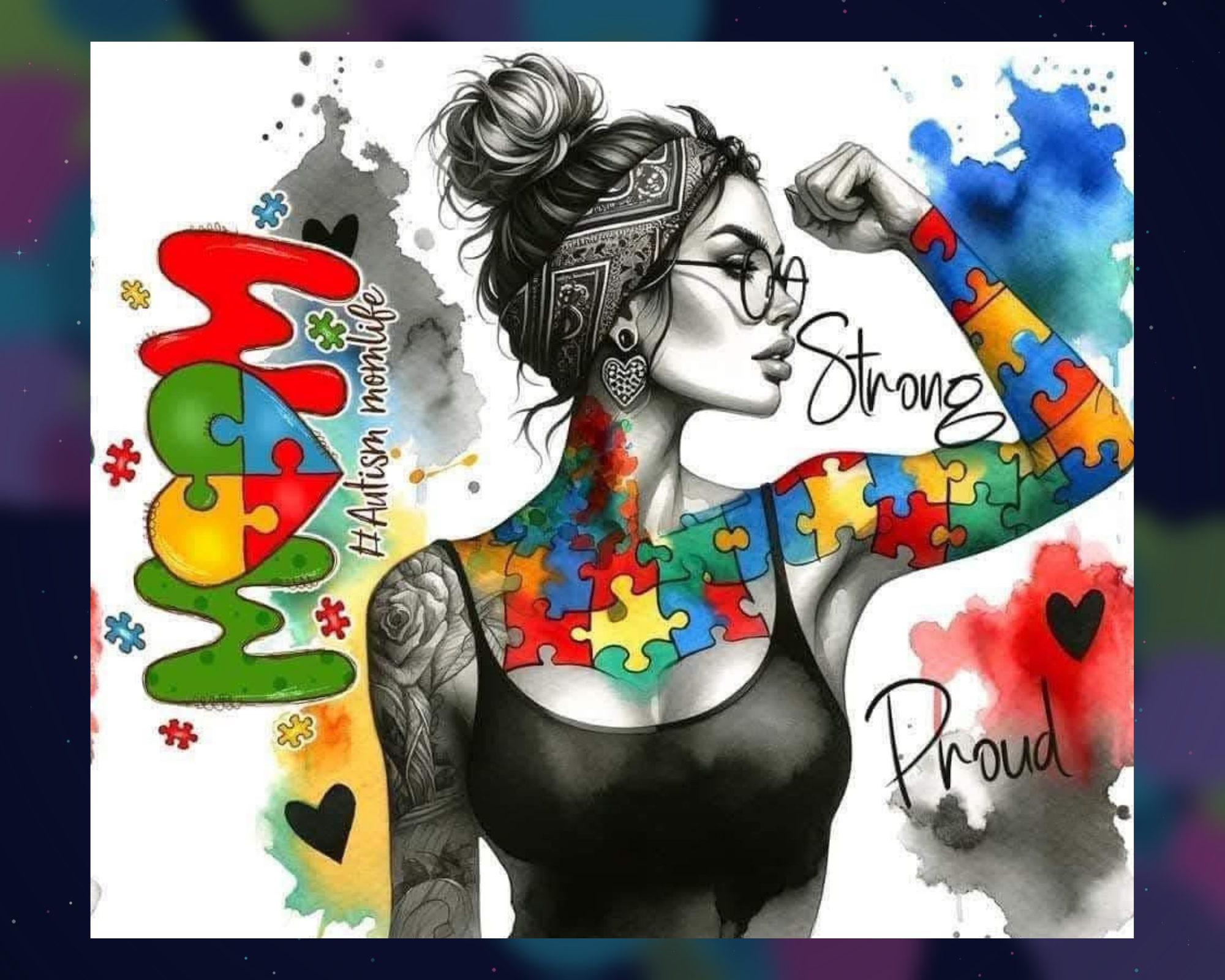 20 oz. Stainless Steel Tumbler Autism Awareness (Physical Sublimation Print) - AUT - 008