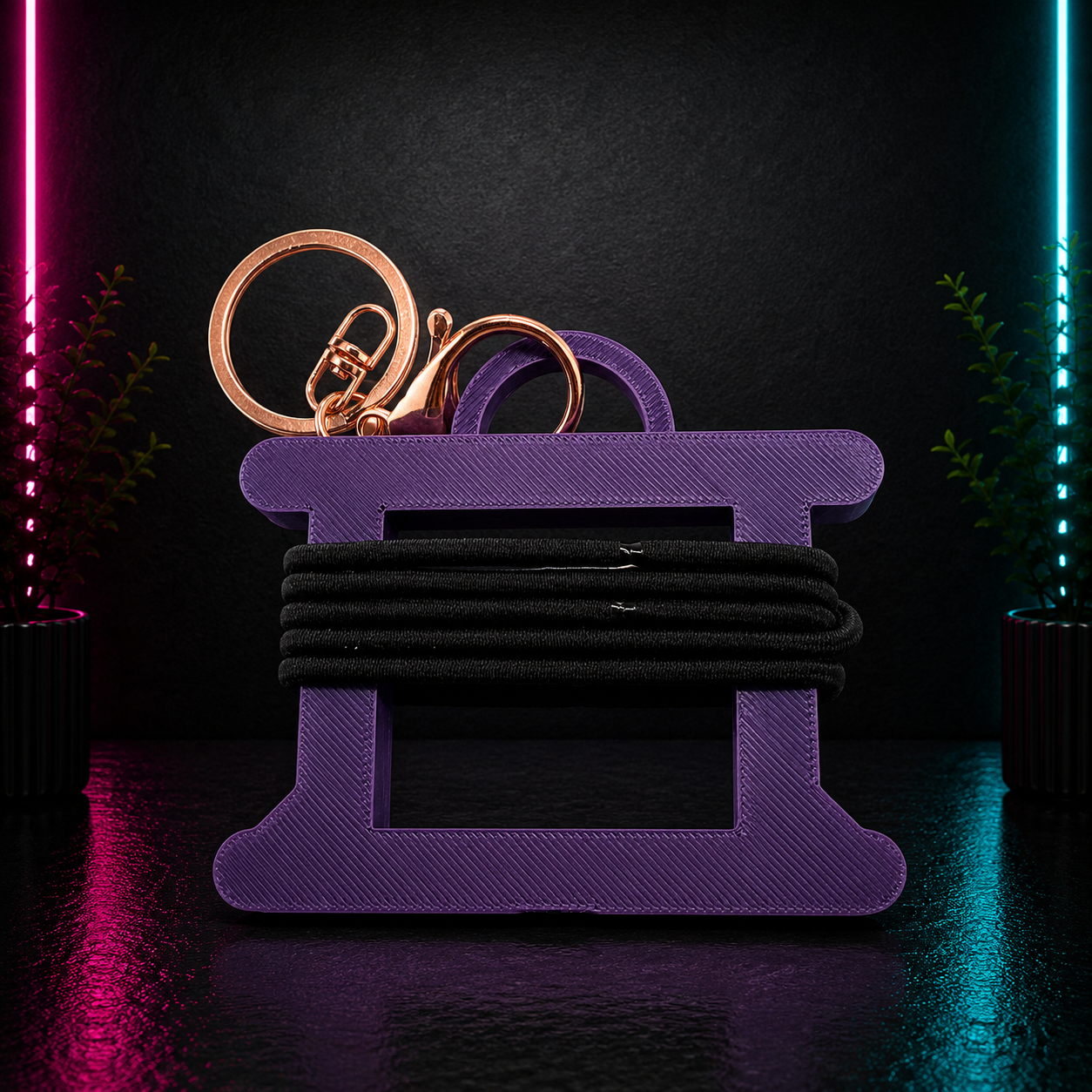Hair Tie Holder Keychain | Portable Hair Elastic Organizer for Wristbands & Scrunchies