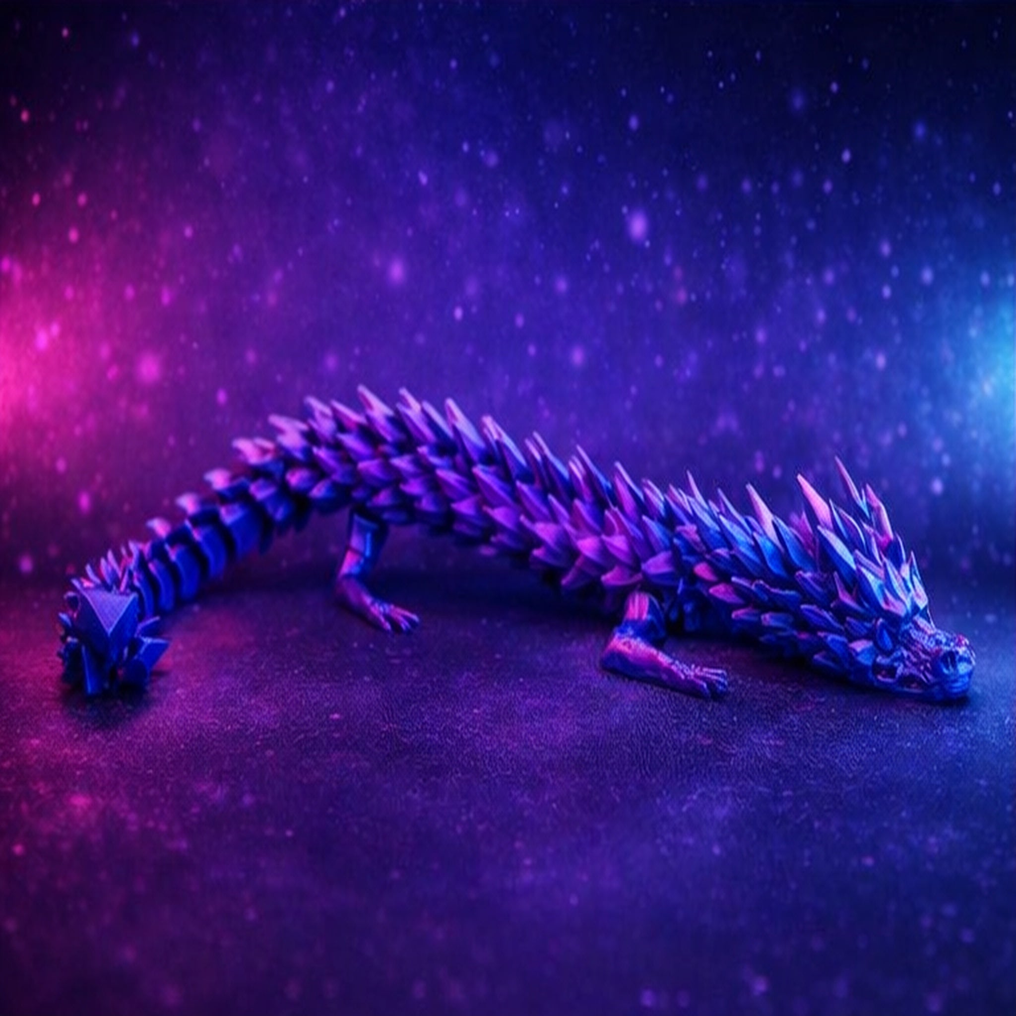 Articulated Diamond Dragon – 3D Printed Flexible Dragon Desk Decor