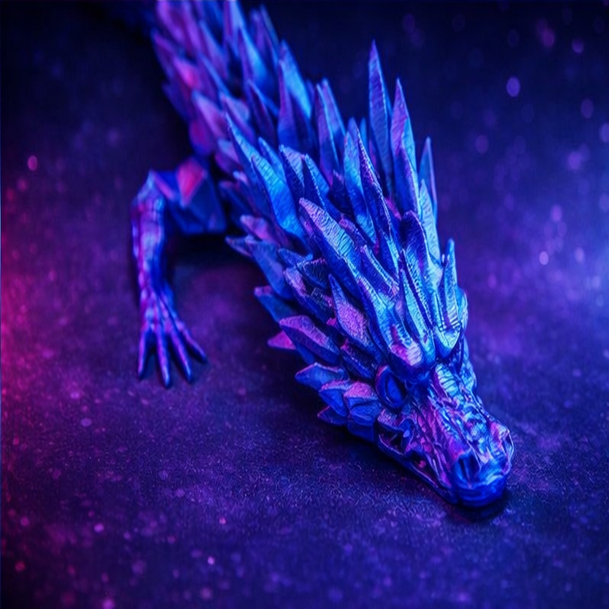 Articulated Diamond Dragon – 3D Printed Flexible Dragon Desk Decor