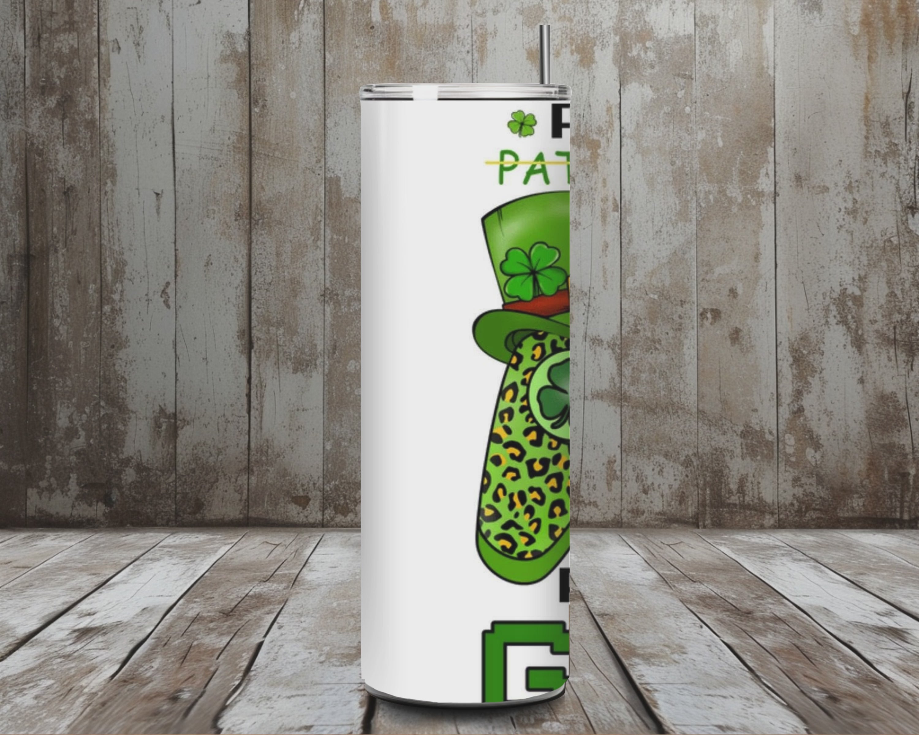 20 oz P Is For Playing Games St. Patrick’s Day Gamer Tumbler – Lid + Stainless Steel Straw